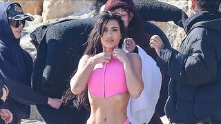 Kim Kardasdian In Bikini For Skims Swim