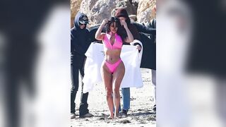 Kim Kardasdian In Bikini For Skims Swim