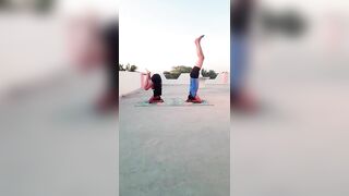 Yoga masti ||Acro yoga||two person yoga #Handstand #pinchamayurasana #yogapractice #yogafamily