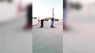 Yoga masti ||Acro yoga||two person yoga #Handstand #pinchamayurasana #yogapractice #yogafamily