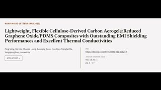 Lightweight, Flexible Cellulose-Derived Carbon Aerogel@Reduced Graphene Oxide/PDMS Co... | RTCL.TV