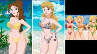 Belle and Friends in Bikinis