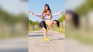 girls yoga vs boys yoga handstand balance #shorts #vs#fitness #explore #viral #trending #challenge