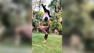 girls yoga vs boys yoga handstand balance #shorts #vs#fitness #explore #viral #trending #challenge