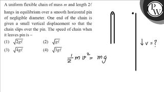 A uniform flexible chain of mass \( m \) and length \( 2 \ell \) ha...