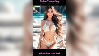 Beautiful Persian women with lace bikini art work