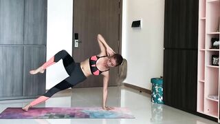 [줌마] 레깅스와 요가 - Flexibility - Morning Stretching at Friend's Home #1066