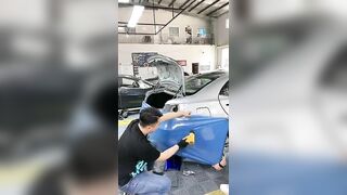 Bumper stretch film stretching skills teaching car color change film training