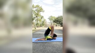 Beautiful morning yoga Asana watch and learn / very flexible little boy /