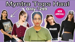 Huge Myntra Tops/Tshirt Haul!???? Everything Under ₹399 | Try On Haul | Meesho Haul | #meesho #myntra