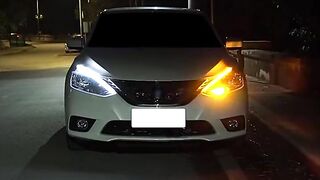 LED DRL Car Daytime Running Light Flexible Waterproof Strip Auto Headlights White Turn Signal Yellow