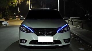 LED DRL Car Daytime Running Light Flexible Waterproof Strip Auto Headlights White Turn Signal Yellow