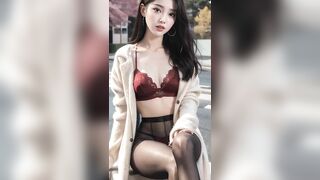 [4k] Lingerie models sit on the streets of Japan / AI LOOKBOOK