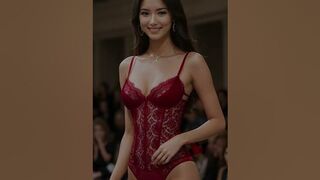 Red lace lingerie at London Fashion Week, London, UK | AI Art Lookbook, Travel 66s1