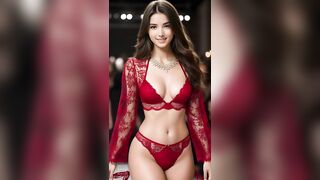 Red lace lingerie at London Fashion Week, London, UK | AI Art Lookbook, Travel 66s1