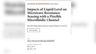 Impacts of Liquid Level on Microwave Resonance Sensing with a Flexible Microfluidic C... | RTCL.TV