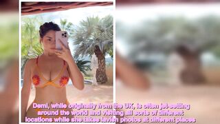 Demi Rose sizzles in see-through orange bikini as she shows off famous curves