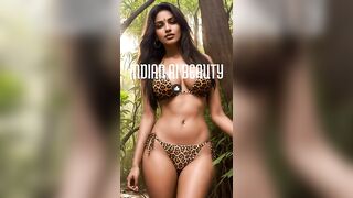 [4K AI ART] Indian AI Lookbook Model: Leopard-print bikinis in the Indian jungles - Part 1