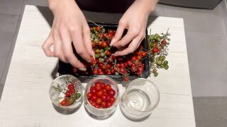 Picked up Cherry Tomatoes and did Evening Yoga.