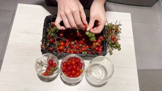 Picked up Cherry Tomatoes and did Evening Yoga.