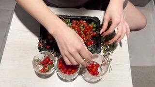 Picked up Cherry Tomatoes and did Evening Yoga.