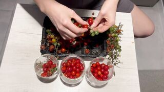 Picked up Cherry Tomatoes and did Evening Yoga.