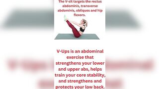 Benefits of doing V-ups Exercise.Strong & flexible physique improves sports performance.#fitness