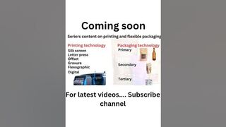 All printing and flexible packaging content only #vlog