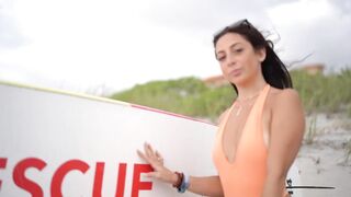 FAU college students modeling our orange bikinis