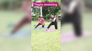 thighs stretching #slim waist #shrots #viral