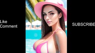 @TryOnHaul-Today AI Lookbook - Bikini Haul - Pink Black Bikini Try On Today