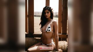 Holy Cow! AI Indian Girls Cow Bikini Lookbook Part 4 #aiart #bikini #lookbook #indian