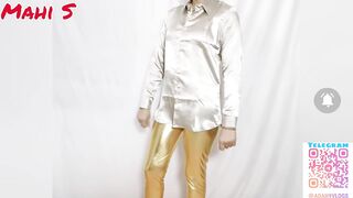 My New Satin Gold Shirt Try on Haul from Amazon India | Mahi S