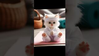 Cute cat taking yoga classes #cat #trending #viral #shorts Part 18