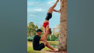 Cute Acro Yoga Couple in Mother Nature #shorts #yoga