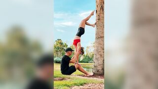 Cute Acro Yoga Couple in Mother Nature #shorts #yoga