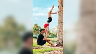 Cute Acro Yoga Couple in Mother Nature #shorts #yoga