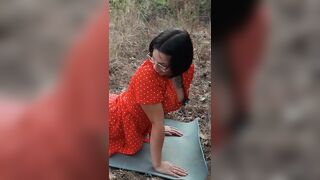 Evelina's yoga in the forest #stretching #yoga