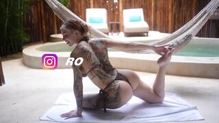 Bikini Yoga Hip Stretching