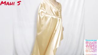 My New Gold Satin Saree Try on Haul from Amazon India | Mahi S