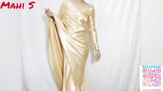 My New Gold Satin Saree Try on Haul from Amazon India | Mahi S