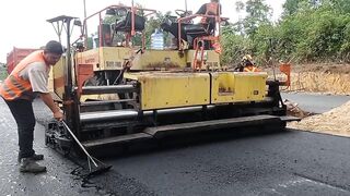 LANJUT | PENGASPALAN JALAN | FLEXIBLE PEVEMENT | AMAZING ASPHALT FINISHER