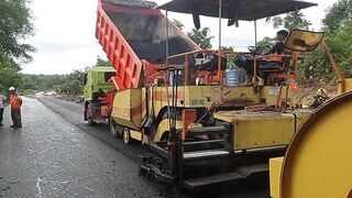 LANJUT | PENGASPALAN JALAN | FLEXIBLE PEVEMENT | AMAZING ASPHALT FINISHER