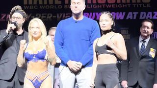 Ebonie Bridges Lingerie Weigh In Face Off On Devin Haney Undercard EsNews Boxing