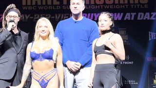 Ebonie Bridges Lingerie Weigh In Face Off On Devin Haney Undercard EsNews Boxing