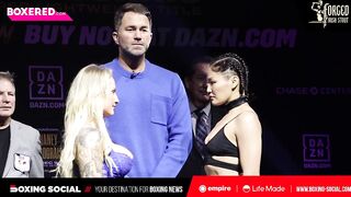 WOW! Ebanie Bridges Weighs In RACY LINGERIE As Eddie Hearn Tries Not To Look