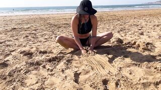 ME STRETCHING ON THE MOROCCAN BEACH