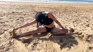 ME STRETCHING ON THE MOROCCAN BEACH