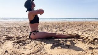 ME STRETCHING ON THE MOROCCAN BEACH