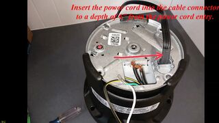 Installation of a flexible power cord for a in sink waste food disposer